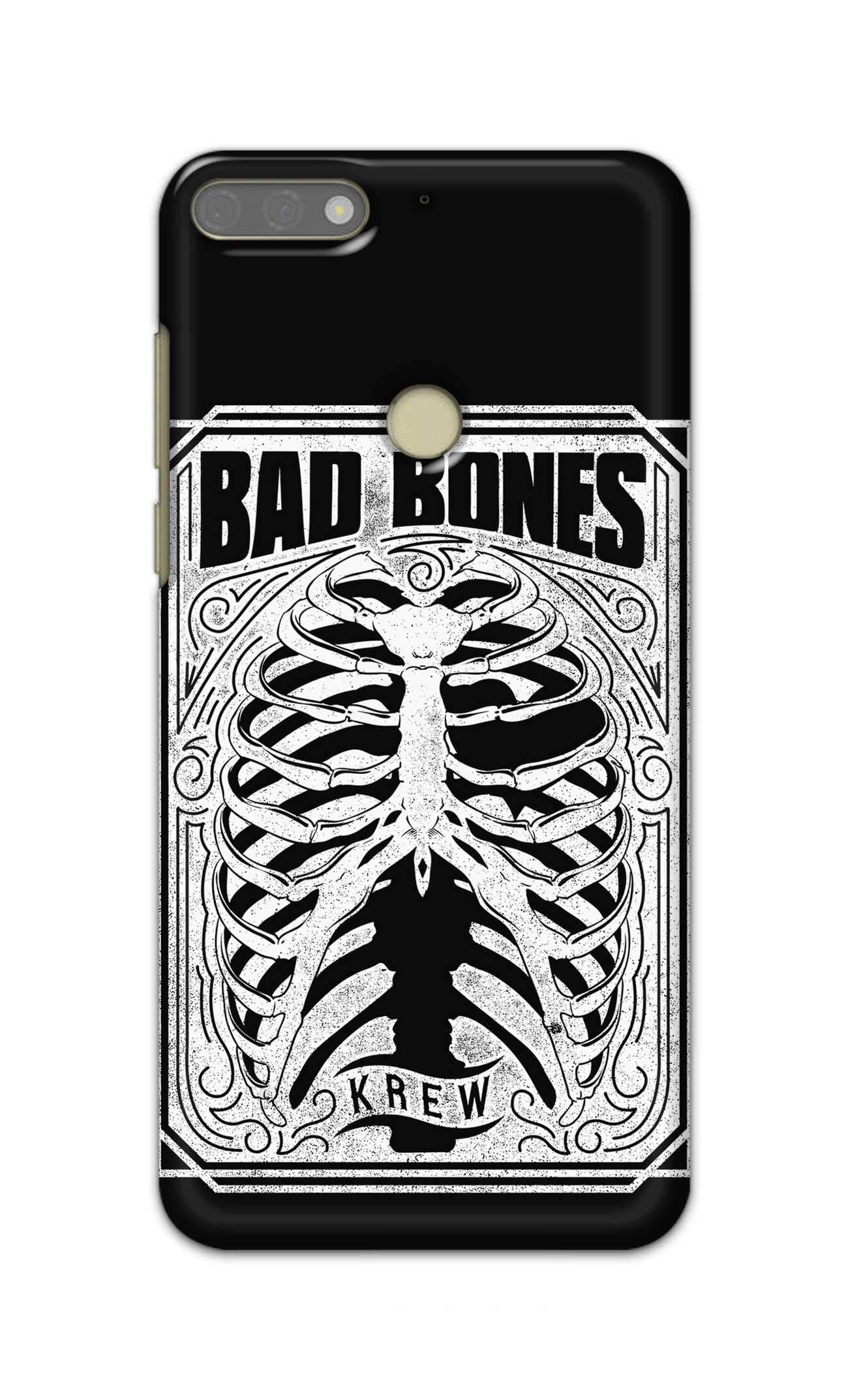 PRINTFIDAA Bones Krew Charcoal Background Printed Designer Hard Case for Huawei Y7 Prime (2018) Back Cover