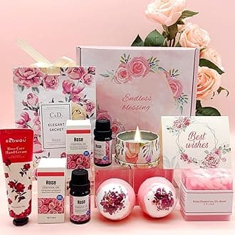 Mothers Day Pamper Gifts for Women, Unique Skin Care Pamper Hampers Set Gifts for Her Wife Friend Sister, Female Relaxation Spa Ladies Bath Set Get Well Soon Presents Self Care Friendship Present