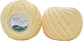 HUNNY- BUNCH® Premium Anchor Mercerised Knitting Crochet Cotton Thread Yarn Balls for Knitting, Weaving, Embroidery, DIY and Craft Making (Art. 4057) 50G - Pack of 1 (300)