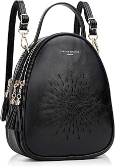 APHISONFashion Mini Backpack Purse for Women Cute Small Backpacks PU Leather Crossbody Shoulder Bags Handbags Multifunctional and Large-Capacity Daypack Purse L-BLACK