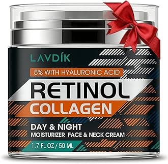 - Retinol Cream for Face with Hyaluronic Acid, Moisturizer Anti Aging Collagen Cream for Women and Men, Reduce Wrinkles, Fine Lines, Day and Night,1.7 Fl Oz