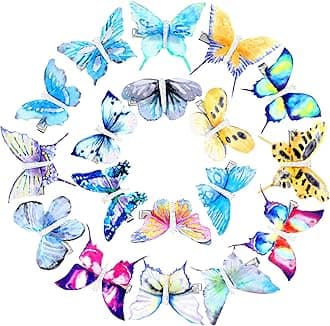 18 Pieces Glitter Butterfly Hair Clips for Girls Teens Women Hair Accessories (Vivid Style)