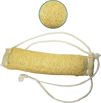 10 Inch Exfoliating Natural Loofah For Bathing – Organic Loofah with Long Thread for Back | Back Cleaning Brush for Seniors, Men & Women | Body Back Scrubber Shower Sponge