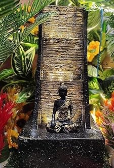Big Slate Buddha Fountain for Living Room Home Decor Garden Decoration and Drawing Room Indoor Outdoor Home Decor(100 x 45 x 45 cm)