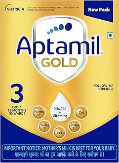 Aptamil Gold Follow Up Infant Formula Milk Powder for Babies - Stage 3 ( 12 month onwards ) - 400gm - BIB Pack