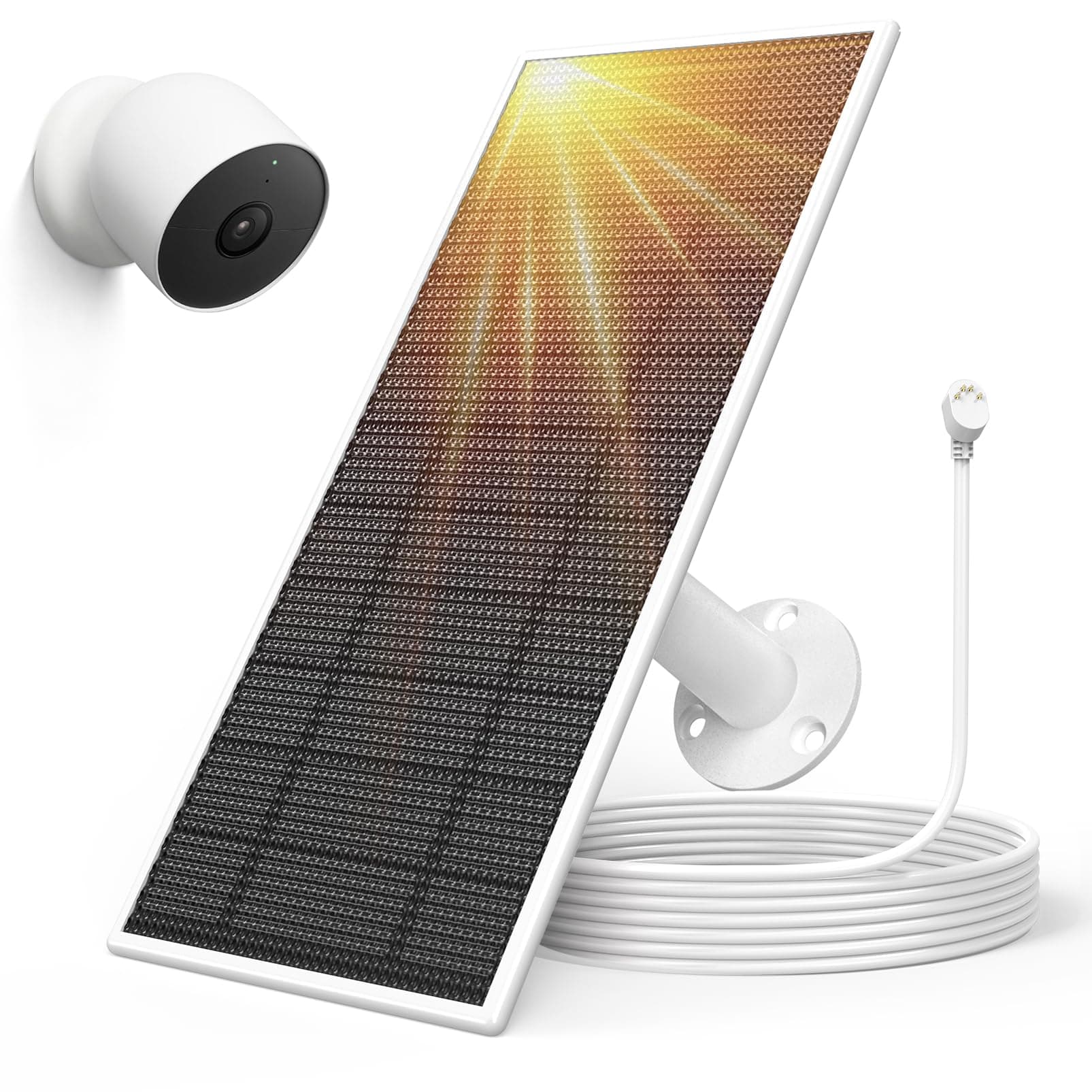 Solar Panel for Google Nest Camera, Camera Solar Panel for Google Nest Camera Outdoor or Indoor (Battery Version), Special Made for Google Nest Cam