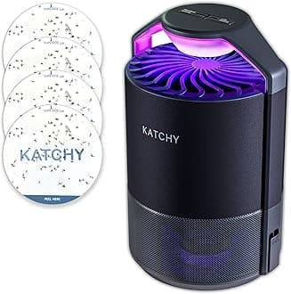 KATCHY Indoor Insect Trap: Bug, Fruit Fly, Gnat, Mosquito Killer - UV Light, Fan, Sticky Glue Boards Trap Even The Tiniest Flying Bugs - No Zapper - Child Safe, Non-Toxic