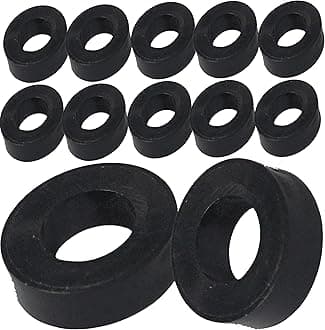 M10 x 5mm Black Nylon Spacers and Standoff Washers for M3, M4, M5, M6, M8 Screws, Lengths 3mm to 30mm (Pack of 12)