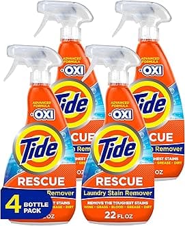 Laundry Stain Remover with Oxi, Rescue Clothes, Upholstery, Carpet and More from Tough Stains (21.5 Fl Oz, Pack of 4)