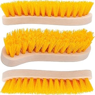 Pack of 3 - Hard Bristle Scrub Brush - Stiff Brush for Cleaning, Heavy Duty Utility Hand Brush Set for Indoor and Outdoor, Nylon Scrubbing Brush