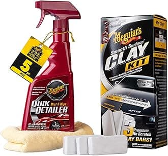 Meguiar's Smooth Surface Clay Kit - Safe and Easy Car Claying for a smooth as Glass Finish, G191700