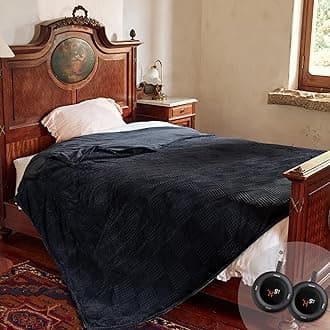 Electric Blanket Queen Size 84''X90'' - Heated Blanket with Dual Control Fast Heating 10 Heating Levels & 10 Hours Auto Off,ETL Certified Machine Washable (Black)