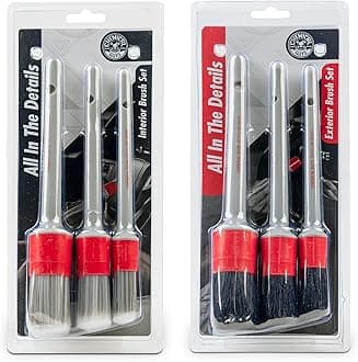 Chemical Guys ACC600BK All In The Details Details, Interior & Exterior Detailing Brushes Kit, For Hard To Reach Places, Safe For Cars, Trucks, SUVs, RVs, & More, (6 Items) Gray