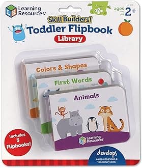 Learning Resources Skill Builders! Toddler Flipbook Library, Educational Toys, Toddler Toys, ABC Learning for Toddlers, Baby & Toddler Toys, Toddler Activity Book, 3 Pieces, Ages 2+