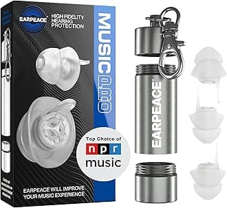 EARPEACE Music PRO - Concert Ear Plugs - Earplugs for Noise Reduction up to 20dB - High Fidelity Ear Plugs for Concerts, Musicians and Live Events - Reusable Earplugs - Includes Filter Set and Case