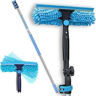 IGADPole Professional Telescopic Window Cleaning Kit 12 Foot (3.6m) Extension Pole and Single Pivot 10"(25cm) Squeegee, Window cleaning washer tools