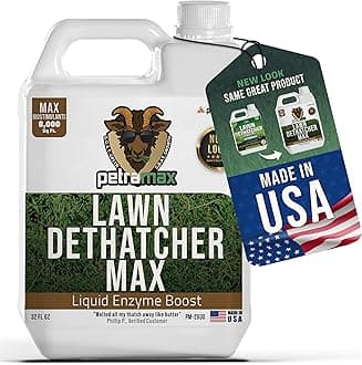 PetraTools Liquid Dethatcher, Lawn Dethatcher & Aerator, Grass Dethatcher & Thatch Rake Alternative, Thatch Remover, Liquid Thatch Remover, Lawn Dethatch Product, Lawn Dethatching Solutions (32 Oz)