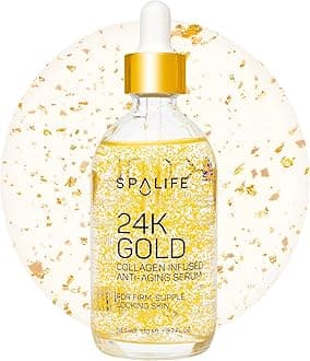 Beauty 24k Gold Anti Aging Serum | Korean Deep Collagen Serum for Face with Real Gold Flakes | Hydrating & Firming Treatment for a Youthful Look | 3.7 Fl. Oz.