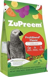 ZuPreem FruitBlend Bird Pellets, Daily Bird Food for Parrot, Conure, Caique, African Grey, Eclectus, Small Cockatoo, Core Nutrition for Medium Large Birds, Parrot Food (ML, 3.5 lbs)