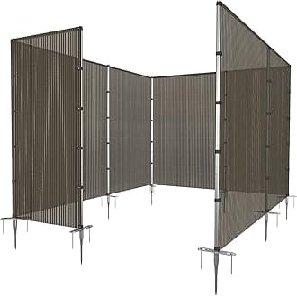 PATIO Outdoor Privacy Fence with Stainless Steel Poles Dog Fencing for Deck Backyard Yard Freestanding Removable Privacy Fence Barrier Garden Chicken Fence with Spikes Hollow Brown 6'x45'