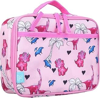 WildkinJumpOff Jo Insulated Lunch Box – Durable, Reusable for Kids – Pink Dino