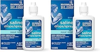Mommy's Bliss Saline Drops/Spray, Nasal Relief for Newborns & Up, 1 Fl Oz (Pack of 2)