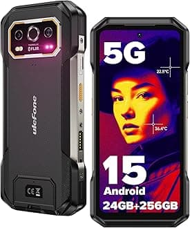 Armor 27T Pro 5G Rugged Smartphone Thermal Imaging Camera Android 15 24GB+256GB 10600mAh/33W MTK Dimensity 6300 50MP+64MP Night Vision 6.78" FHD+ 120Hz Dual SIM Cell Phone Fingerprint ID NFC