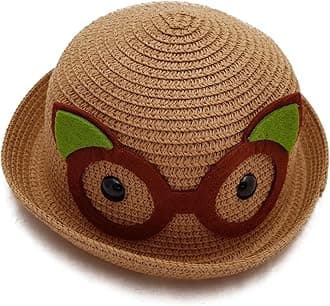 VRITRAZBaby Boy's and Girl's Kids Children Cute Printed Cartoon Gift Summer Fancy Dress Straw Fasion Hat Cap 2