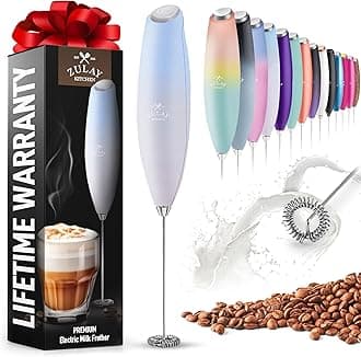 Zulay Powerful Milk Frother for Coffee with Upgraded Titanium Motor - Handheld Frother Electric Whisk, Milk Foamer, Mini Mixer and Coffee Blender Frother for Frappe, Latte, Matcha, No Stand - Cloud