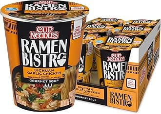Nissin Cup Noodle Ramen Bistro, Sichuan Garlic Chicken, 3.1 Ounce (Pack of 6)