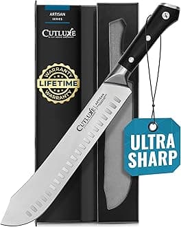 Cutluxe Bullnose Butcher & Breaking Knife - 10 Inch Forged High Carbon German Steel Full Tang & Razor Sharp Ergonomic Handle Design Artisan Series