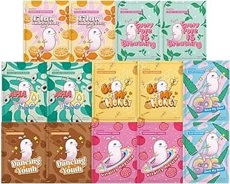Sheet Masks, ZealSea Facial Mask(Pack of 14), Face Masks Skin Care for Girls and Kids, Kids Face Masks SPA Birthday Gift, Moisturizing/Brightening/Hydrating/Soothing, for All Skin Types