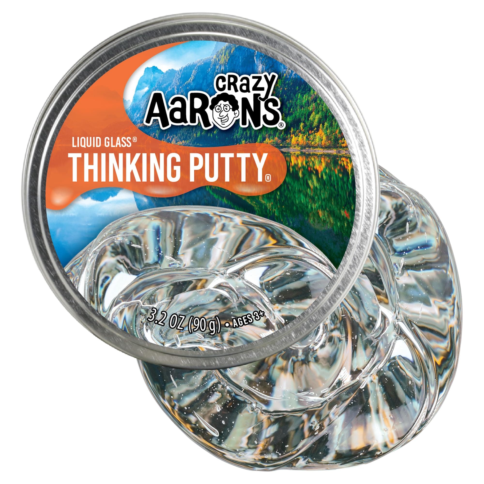 Crazy Aaron's Thinking Putty - Liquid Glass - See-Through Putty for Kids and Adults in a 4" Tin - Creative and Endless Fun, Stress Relief Therapy Toys, Never Dries Out - Made in USA