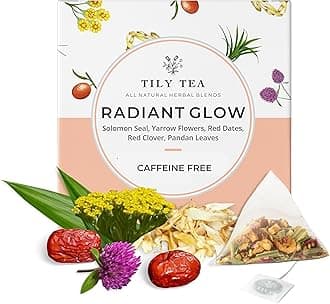 Tily Tea Radiant Glow Herbal Tea - Natural Caffeine-Free Herbal Tea - 10 Plastic-Free Teabags