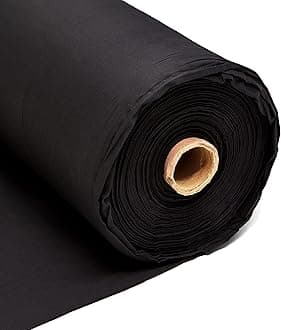10m Plain Black Calico Fabric – Black Dyed 100% Cotton Material – 225GSM 60" Inch 150cm Wide – Great for Sewing, Curtain Linings, Quilting & Totes – Discount Fabrics Limited
