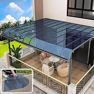 Transparent Polycarbonate Roofing Sheet, Outdoor Patio Greenhouse Panels, UV Rain Protection Rain Pergola Roof Panels, for Patios, Partitions, Etc, Roof(Blue,5.1 x 26.2ft)