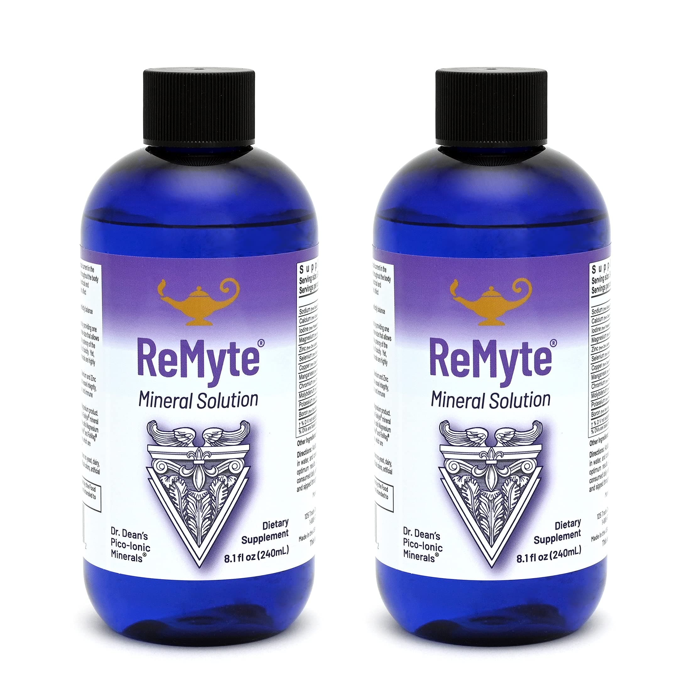 ReMyte Electrolyte Mineral Solution -12 minerals for cellular function- Thyroid, Heart,Immune support - 240 ml - (2-Pack)