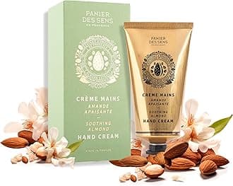 Almond Hand Cream for very Dry Hands and Skin - Vegan Hand Cream for Women and Men - With Shea Butter and Sweet Almond Oil - Made in France 97% Natural Ingredients - 75ml