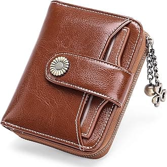 SENDEFN Women's Bi-fold Wallet, Genuine Leather, Popular, Stylish, Soft to the Touch, Genuine Product (Coin Pocket Included) RFID & Magnetic Skimming Prevention, Af-Brown