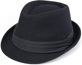 Kids-Boys Classic Panama-Fedora-Hat Trilby Manhattan-Structured Jazz Wool Cap 2-6Yrs