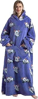 Blanket Hoodie, Long Hooded Blanket Sweatshirt as Birthday Gifts for Women Men, Long Wearable Blanket for Women Men.