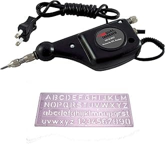 UniQual Engraving Machine for Metal of Carbide Tip with Stencil for engraving on metal, wood, leather, plastic, etc. Engraving Pen for Heavy Industrial | Utensil |