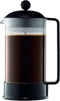 Bodum 34oz Brazil French Press Coffee Maker, High-Heat Borosilicate Glass, Black - Made in Portugal