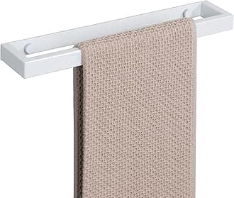 Sayayo Bathroom Towel Holder Hand Towel Ring White Self Adhesive & Screw Towel Rail SUS304 Stainless Steel 12-inch Wall Mounted No Drilling, EGJF030-W