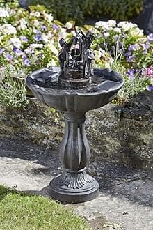 Garden Mile® Bronze Effect Table Water Feature Fountain for Garden | Freestanding Tipping Pail Cascade Patio Lawn Centrepiece (Tipping Pail Fountain)