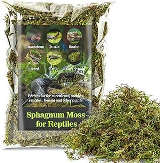 Sukh Sphagnum Moss for Reptiles - Terrarium Reptiles Moss Green Dried Peat Moss Habitat Bedding Moss for Snakes Turtle Frog Gecko and Other Reptiles Substrate (5, Ounces)