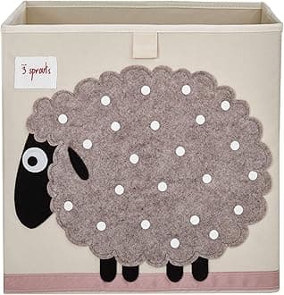 3 Sprouts Storage Box, Sheep, Beige