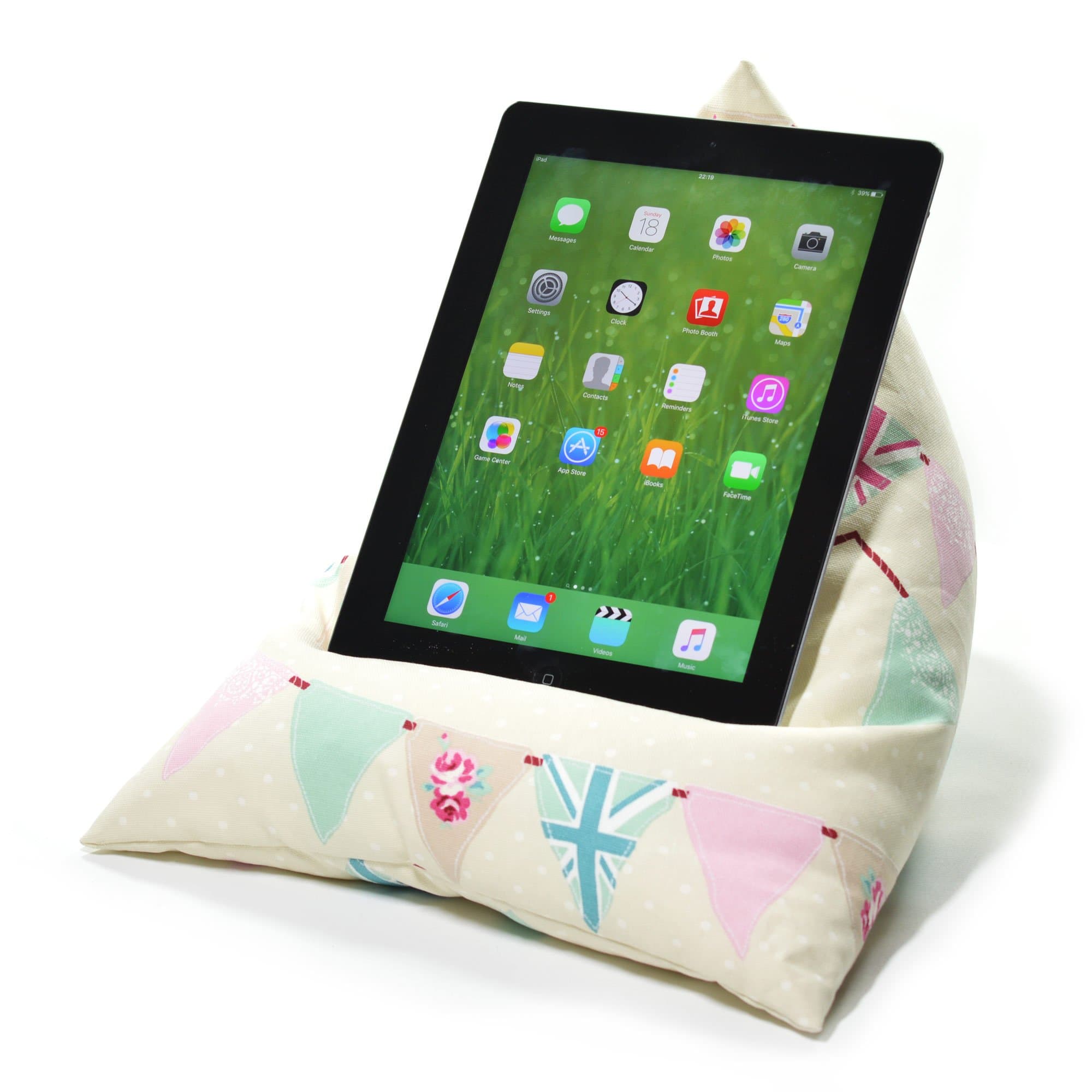 eBean Tablet Cushion - BUNTING - beanbag stand lap holder suitable for all iPads tablets and ebook readers
