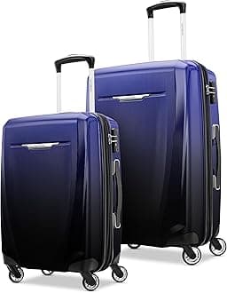 Samsonite Winfield 3 DLX Hardside Expandable Luggage with Spinners, 2PC SET (CO/MED), Royal Blue Ombre