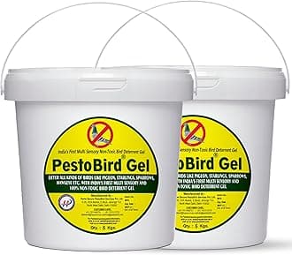 PestoBird Bird Control Gel-10 Kg | Industrial Grade Bird Repellent Gel for Pigeons | Transparent, Eco-Friendly | No Smell, Long Lasting Protection from Pigeon and Birds | Bird Repellent for Balcony